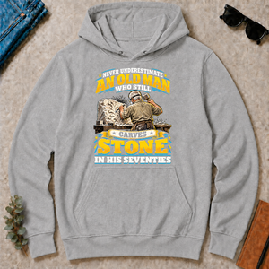 Yellow An Old Man Still Carves Stone In His Seventies - sport-grey - HS2D-SportGrey