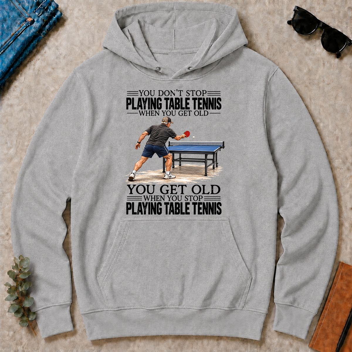 Vintage You Get Old When You Stop Table Tennis - sport-grey - HS2D-SportGrey