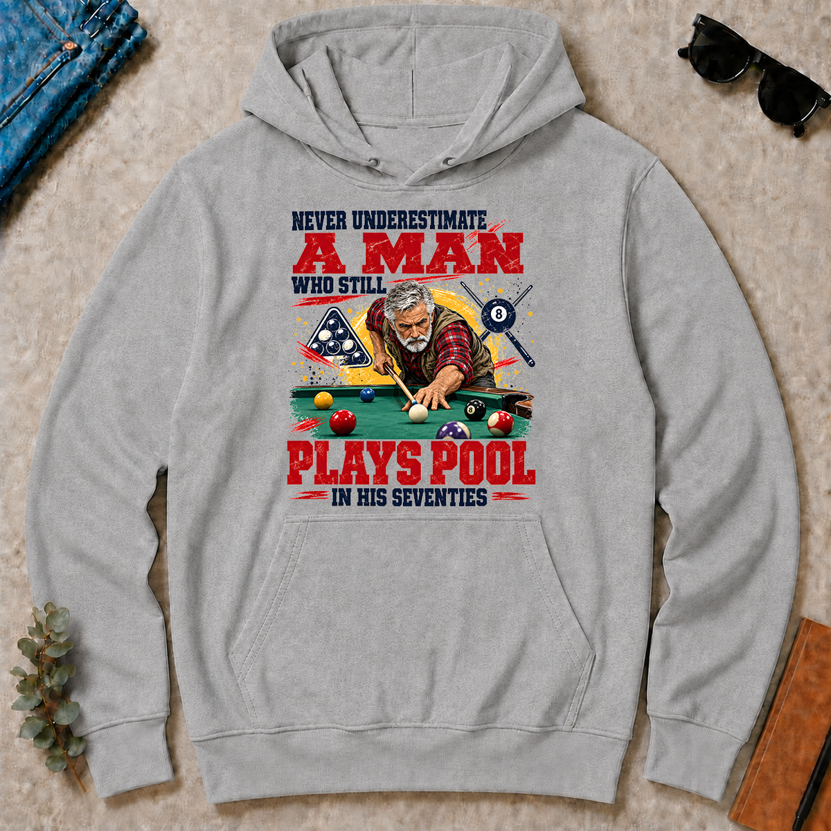 A Man Still Plays Pool In His 70s - sport-grey - HS2D-SportGrey