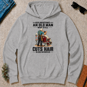 An Old Man Still Cuts Hair In His 70s - sport-grey - HS2D-SportGrey