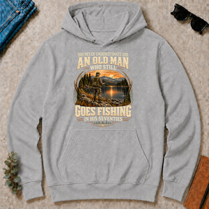 An Old Man Goes Fishing In 70s - sport-grey - HS2D-SportGrey