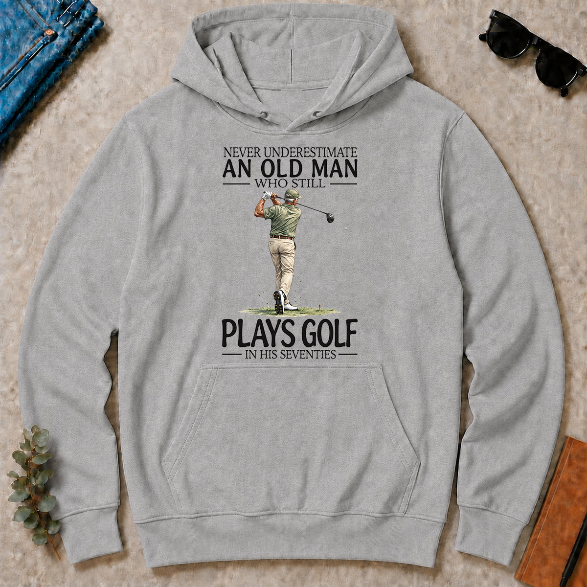 An Old Man Who Still Plays Golf In His Seventies - sport-grey - HS2D-SportGrey