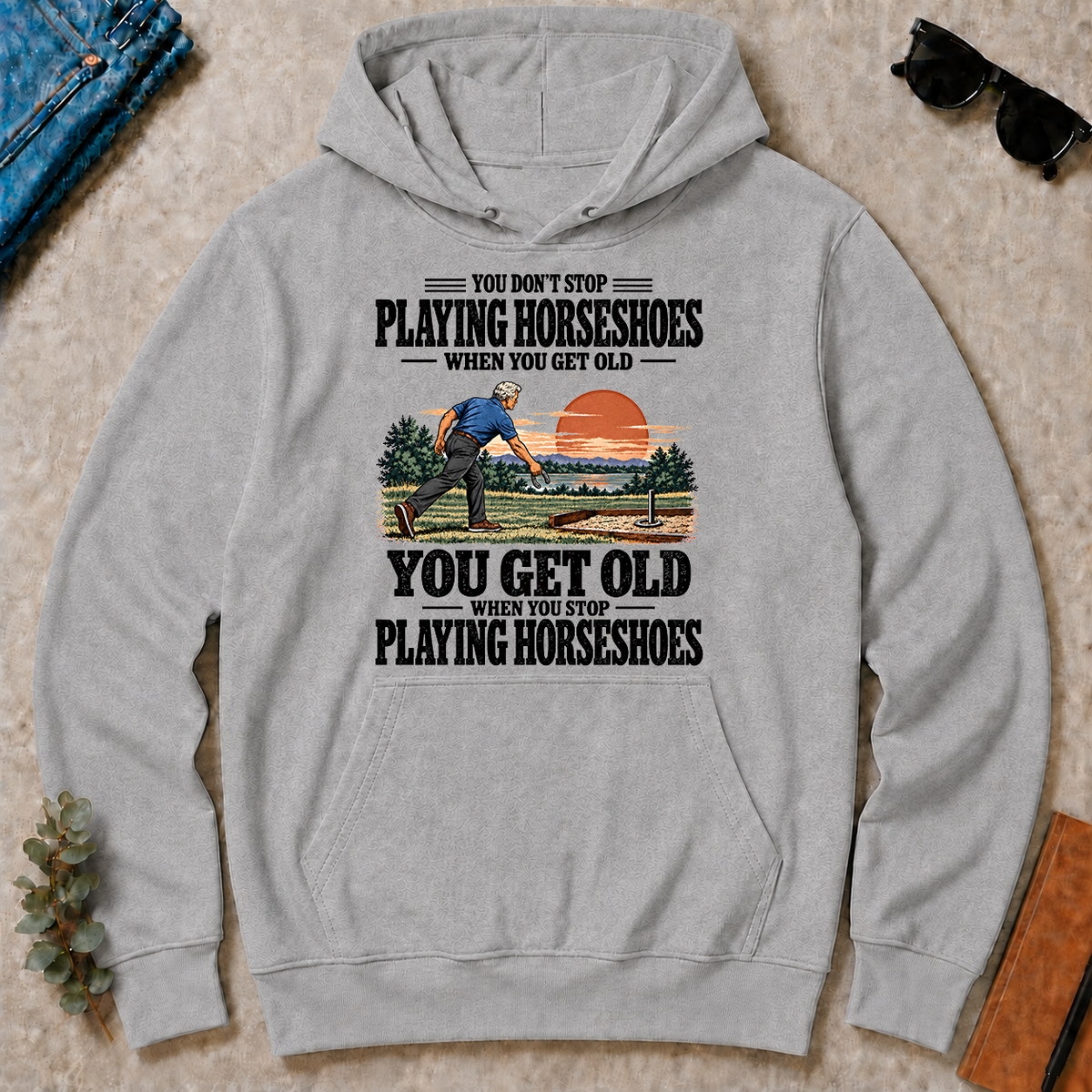 You Get Old When You Stop Playing Horseshoes - sport-grey - HS2D-SportGrey