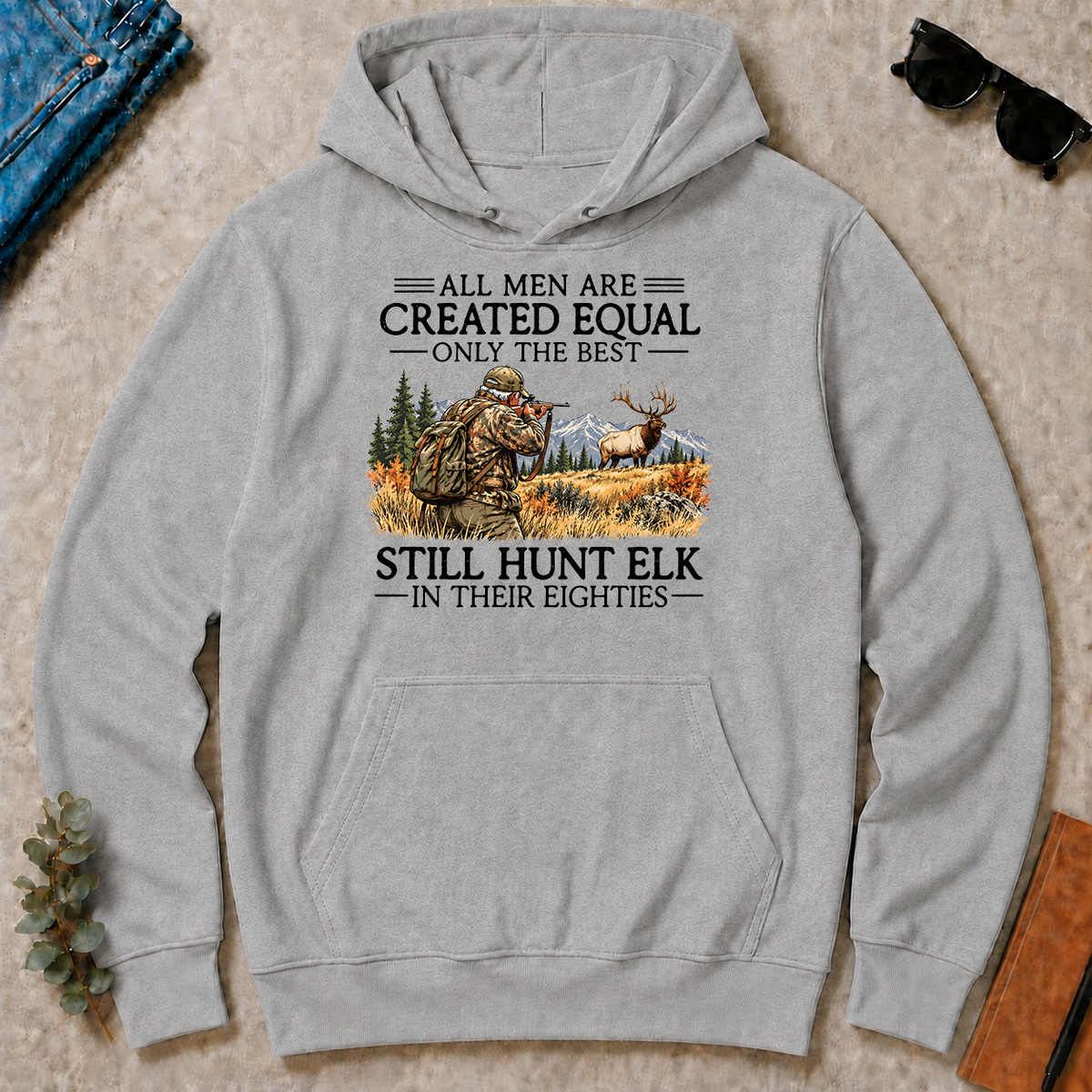 All Men Are Created Equal Elk Hunting 80s - sport-grey - HS2D-SportGrey