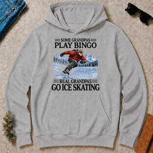 Some Grandpas Play Bingo Real Grandpas Go Ice Skating - sport-grey - HS2D-SportGrey
