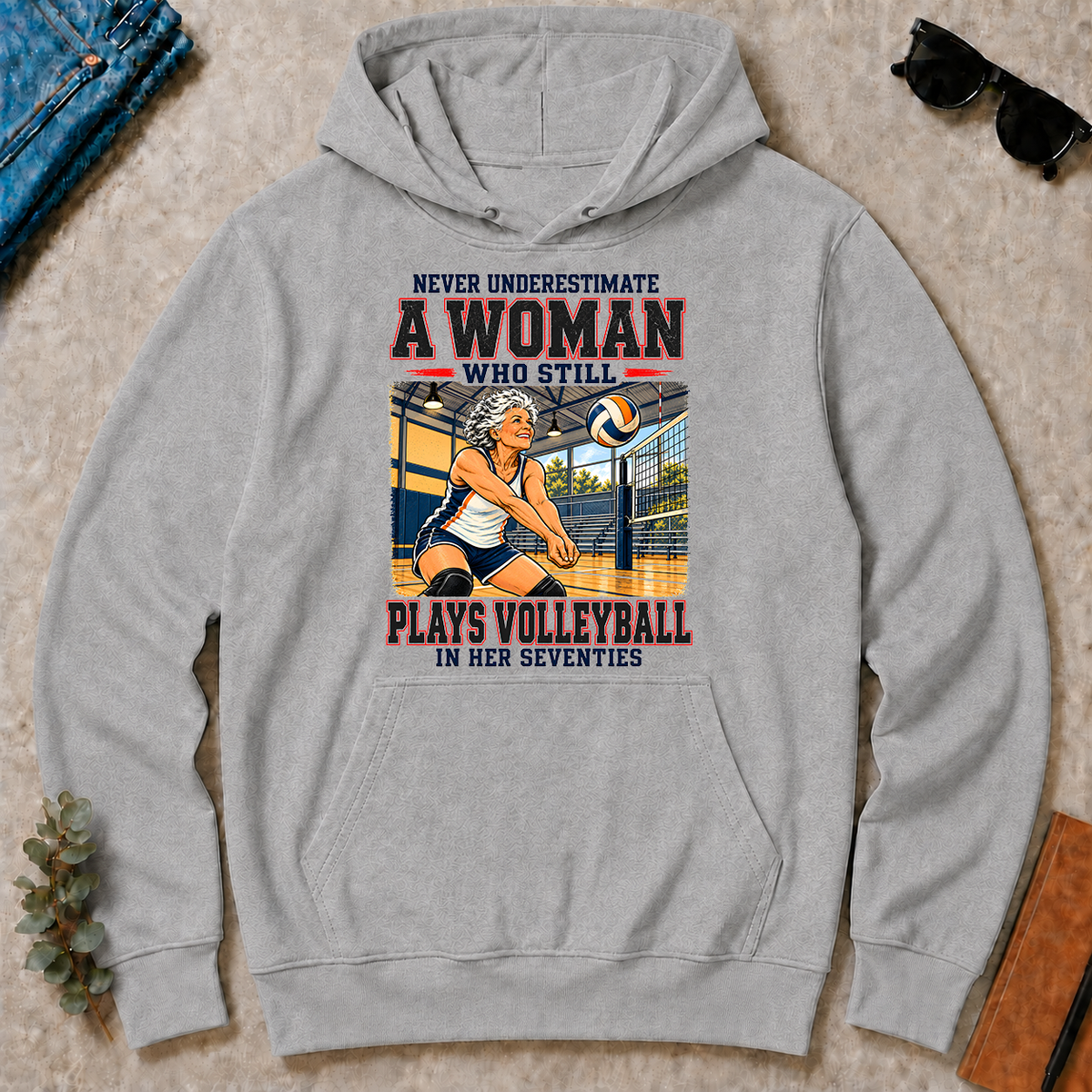 Never Underestimate A Woman Still Plays Volleyball - sport-grey - HS2D-SportGrey