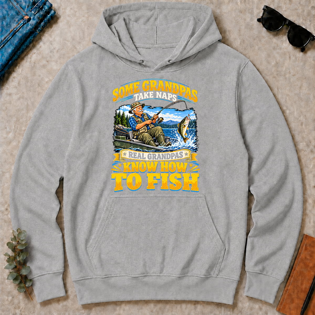Real Grandpas Know How To Fish - sport-grey - HS2D-SportGrey