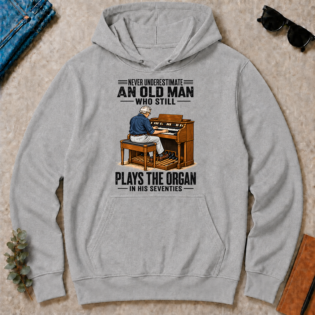 An Old Man Still Plays The Organ In His 70s - sport-grey - HS2D-SportGrey