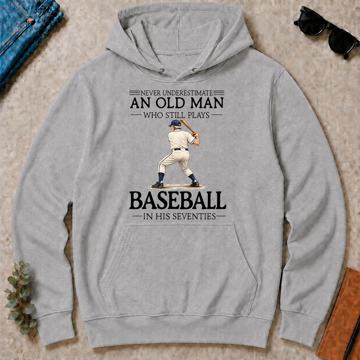 An Old Man Who Still Plays Baseball In His Seventies - sport-grey - HS2D-SportGrey