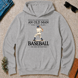 An Old Man Who Still Plays Baseball In His Seventies - sport-grey - HS2D-SportGrey