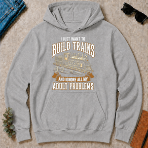 Vintage I Just Want To Build Trains - sport-grey - HS2D-SportGrey