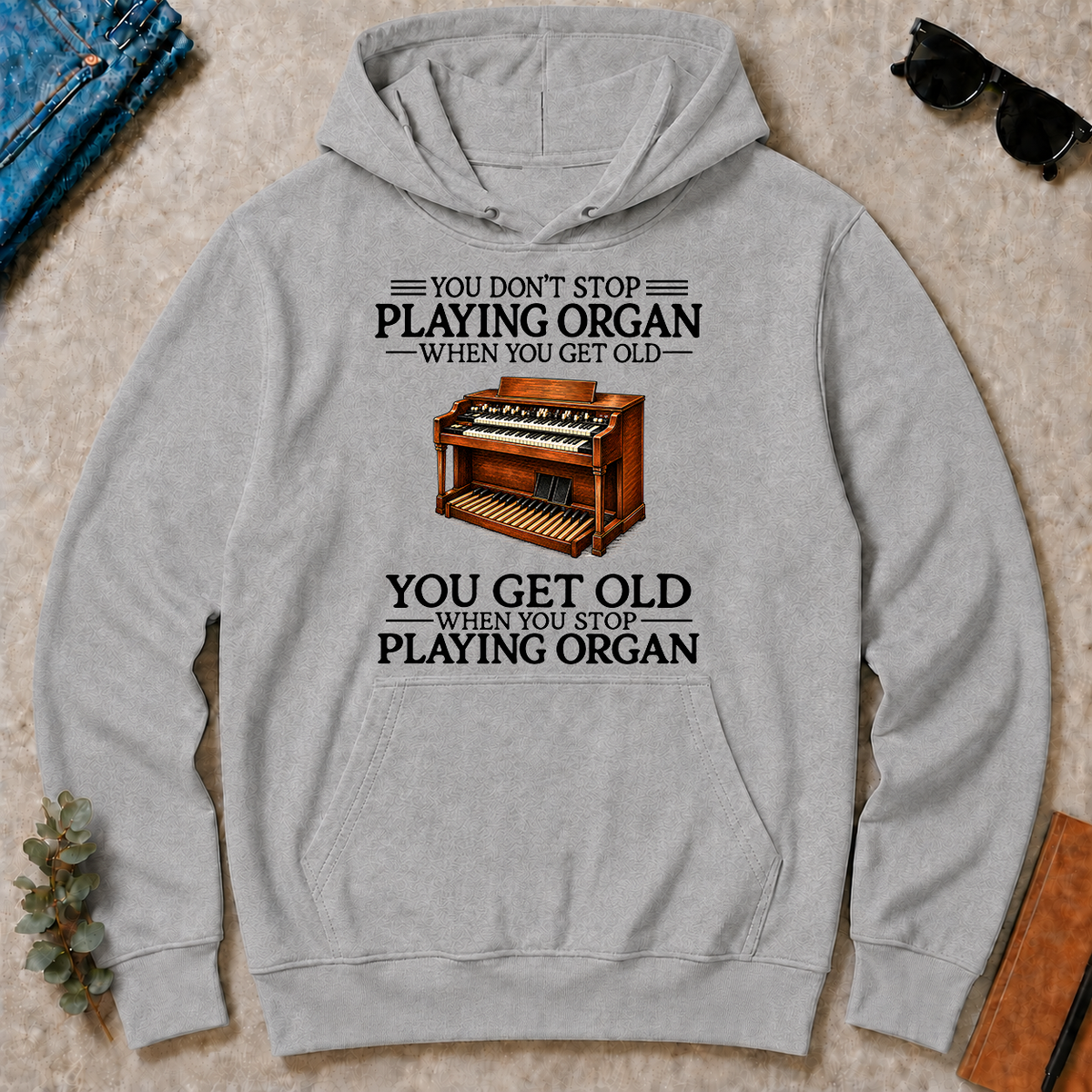 Don't Stop Playing Organ Vintage Art - sport-grey - HS2D-SportGrey