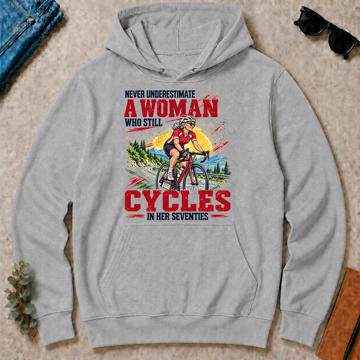A Woman Still Cycles In Her 70s - sport-grey - HS2D-SportGrey