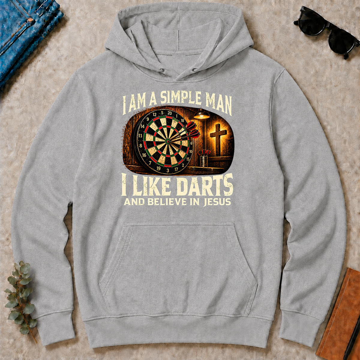 I Am Simple Man I Like Darts - sport-grey - HS2D-SportGrey