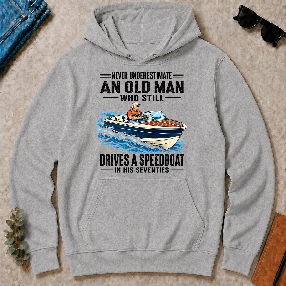An Old Man Still Drives A Speedboat In His 70s - sport-grey - HS2D-SportGrey