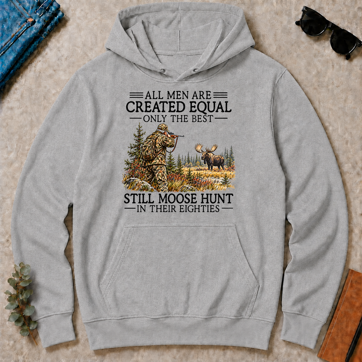 All Men Are Created Equal Moose Hunting 80s - sport-grey - HS2D-SportGrey