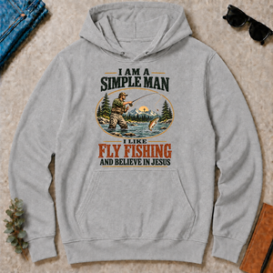 I Like Fly Fishing And Believe In Jesus - sport-grey - HS2D-SportGrey