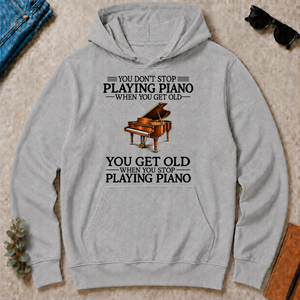 Don't Stop Playing Piano Vintage Art - sport-grey - HS2D-SportGrey