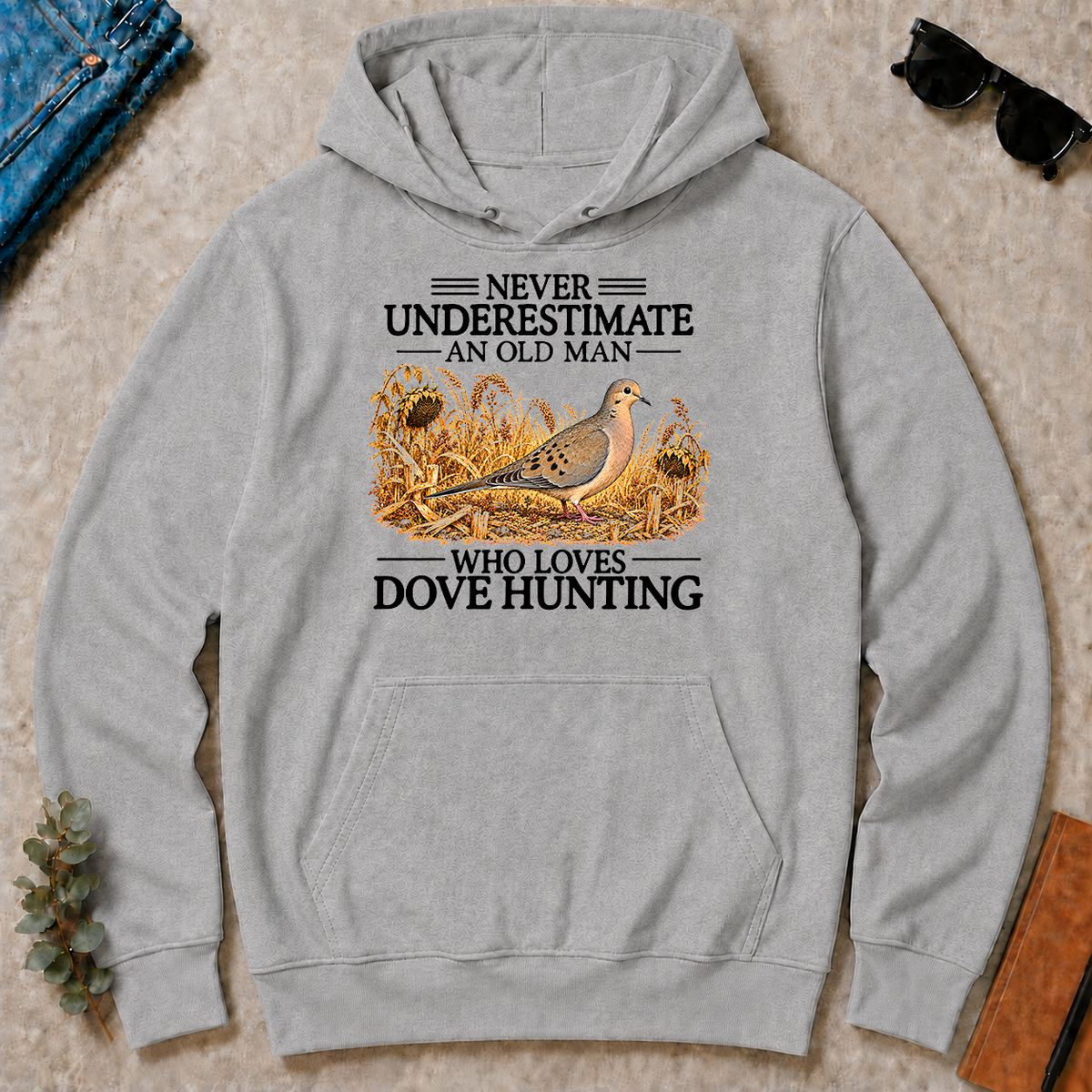 Never Underestimate An Old Man Who Loves Dove Hunting - sport-grey - HS2D-SportGrey