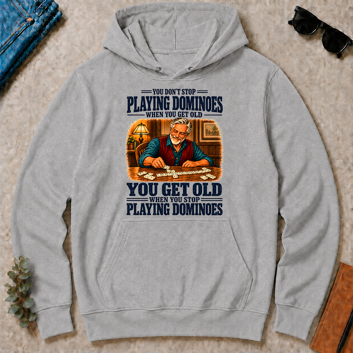 You Get Old When You Stop Playing Dominoes - sport-grey - HS2D-SportGrey