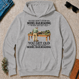 Don't Stop Model Railroading - sport-grey - HS2D-SportGrey