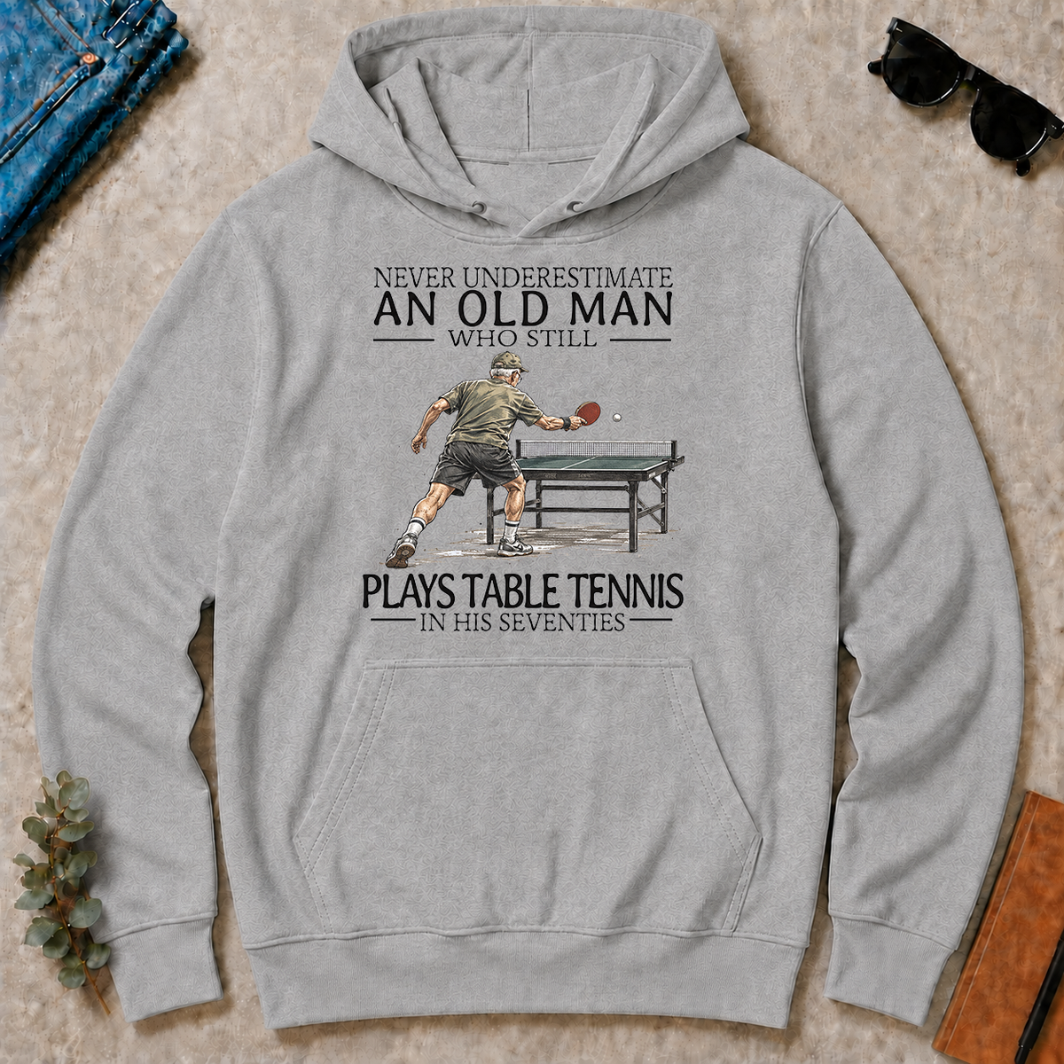 An Old Man Who Still Plays Table Tennis In His Seventies - sport-grey - HS2D-SportGrey