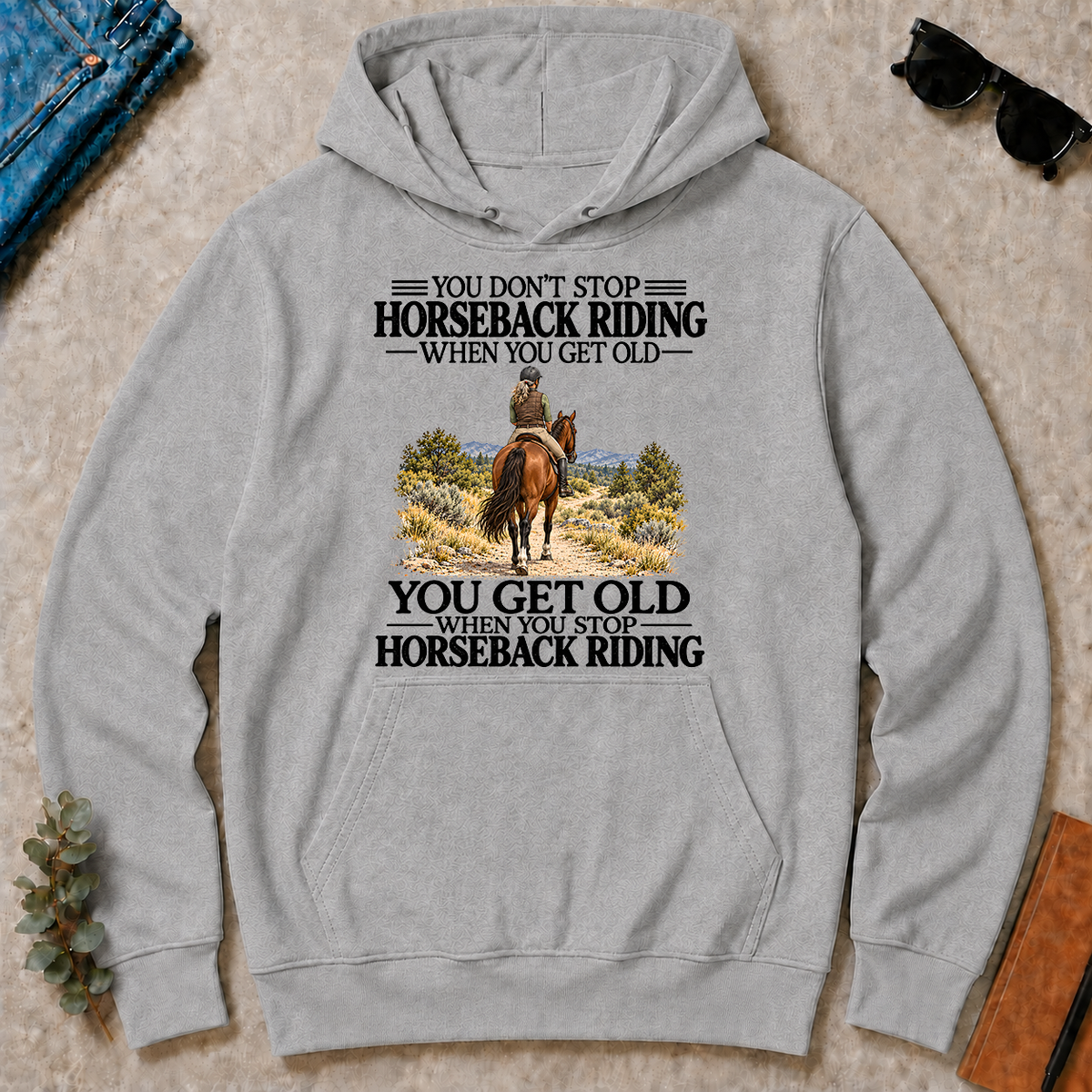 Don't Stop Horseback Riding - sport-grey - HS2D-SportGrey