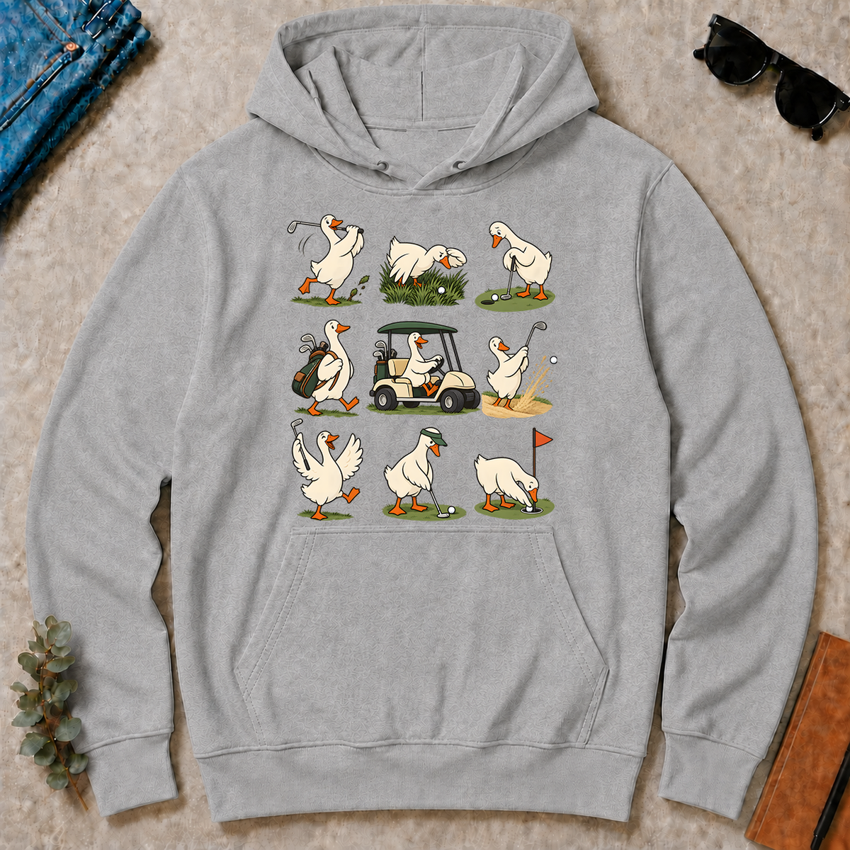Funny Ducks Playing Golf - sport-grey - HS2D-SportGrey
