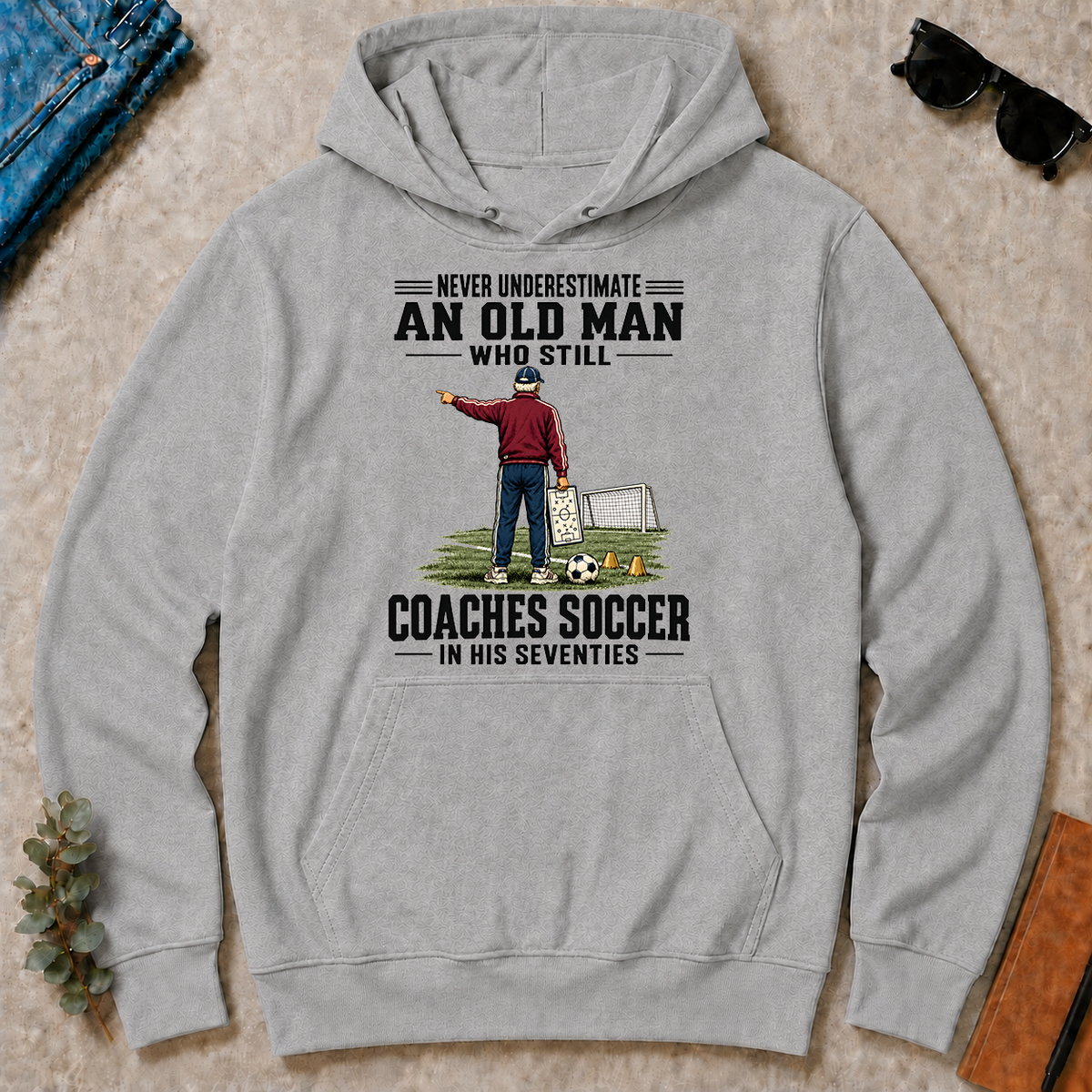 Never Underestimate An Old Man Coaches Soccer In His 70s - sport-grey - HS2D-SportGrey