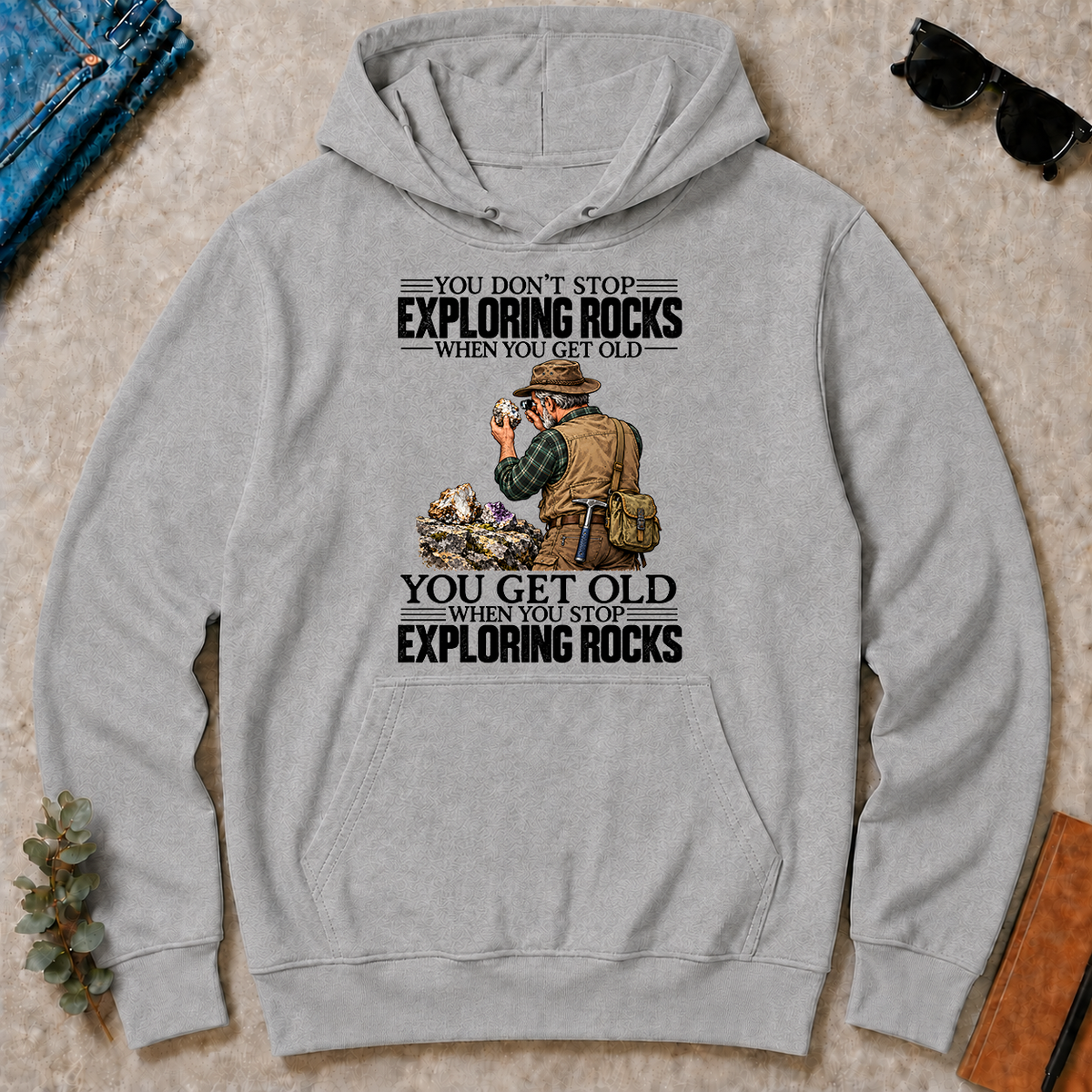 Vintage You Get Old When You Stop Exploring Rocks - sport-grey - HS2D-SportGrey