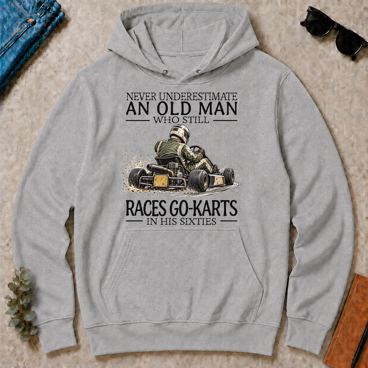 An Old Man Who Still Races Go-Karts In His Sixties - sport-grey - HS2D-SportGrey