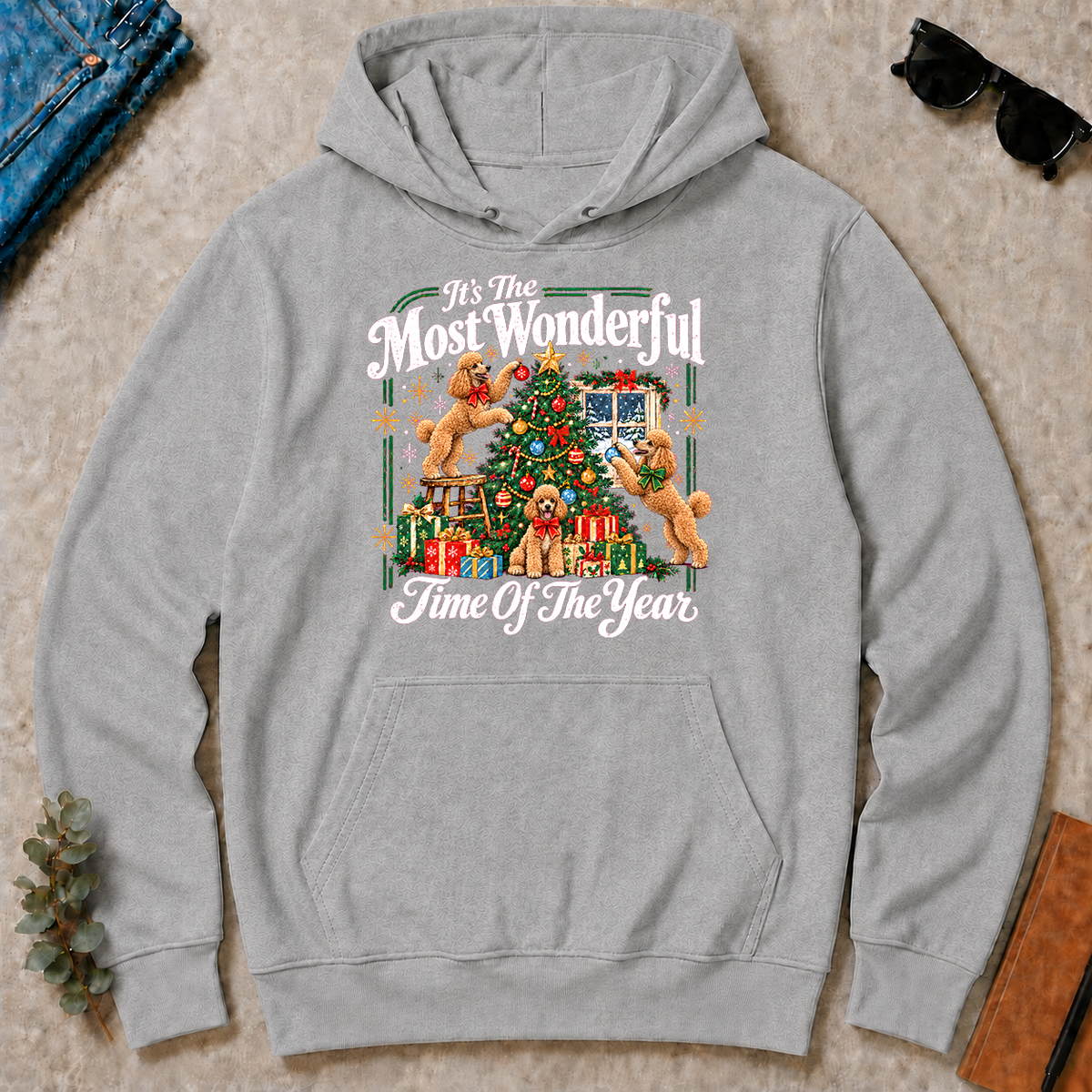 Wonderful Christmas Poodle - sport-grey - HS2D-SportGrey