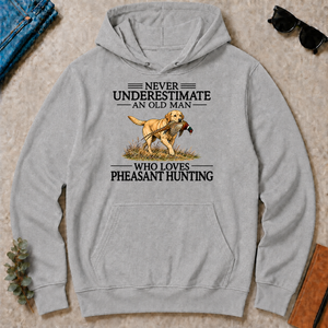Never Underestimate An Old Man Who Loves Pheasant Hunting Art - sport-grey - HS2D-SportGrey