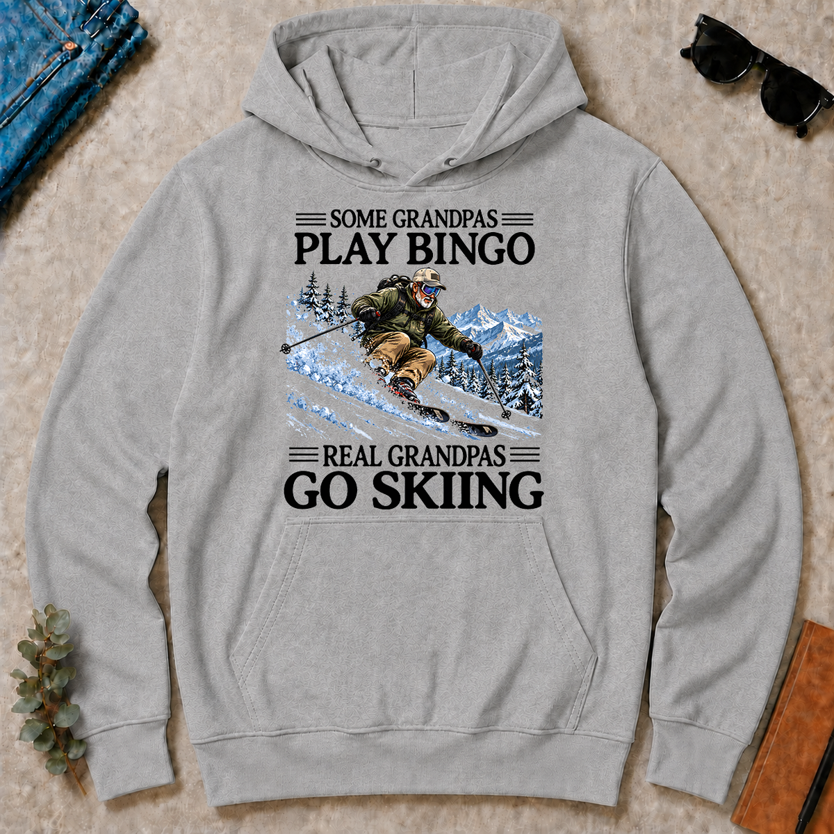 Some Grandpas Play Bingo Real Grandpas Go Skiing - sport-grey - HS2D-SportGrey