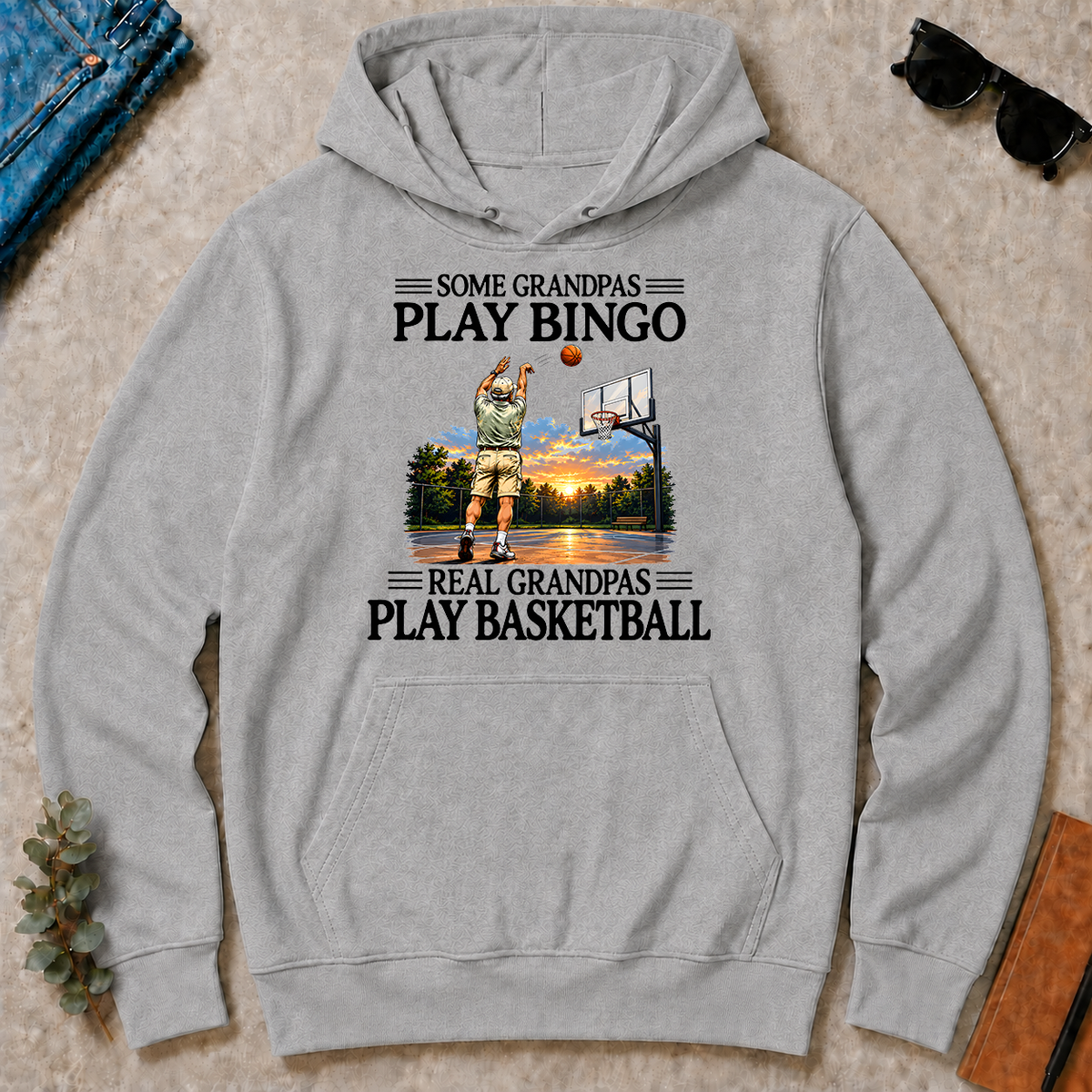 Some Grandpas Play Bingo Real Grandpas Play Basketball - sport-grey - HS2D-SportGrey