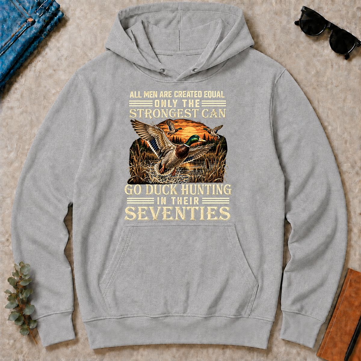 Vintage Duck Hunting Strongest Man In Seventies_ - sport-grey - HS2D-SportGrey