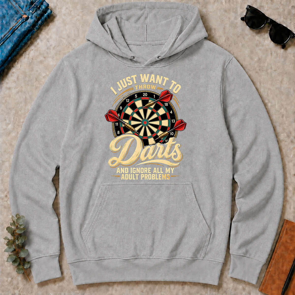 I Just Want To Throw Darts & Ignore All Adult Problems - sport-grey - HS2D-SportGrey