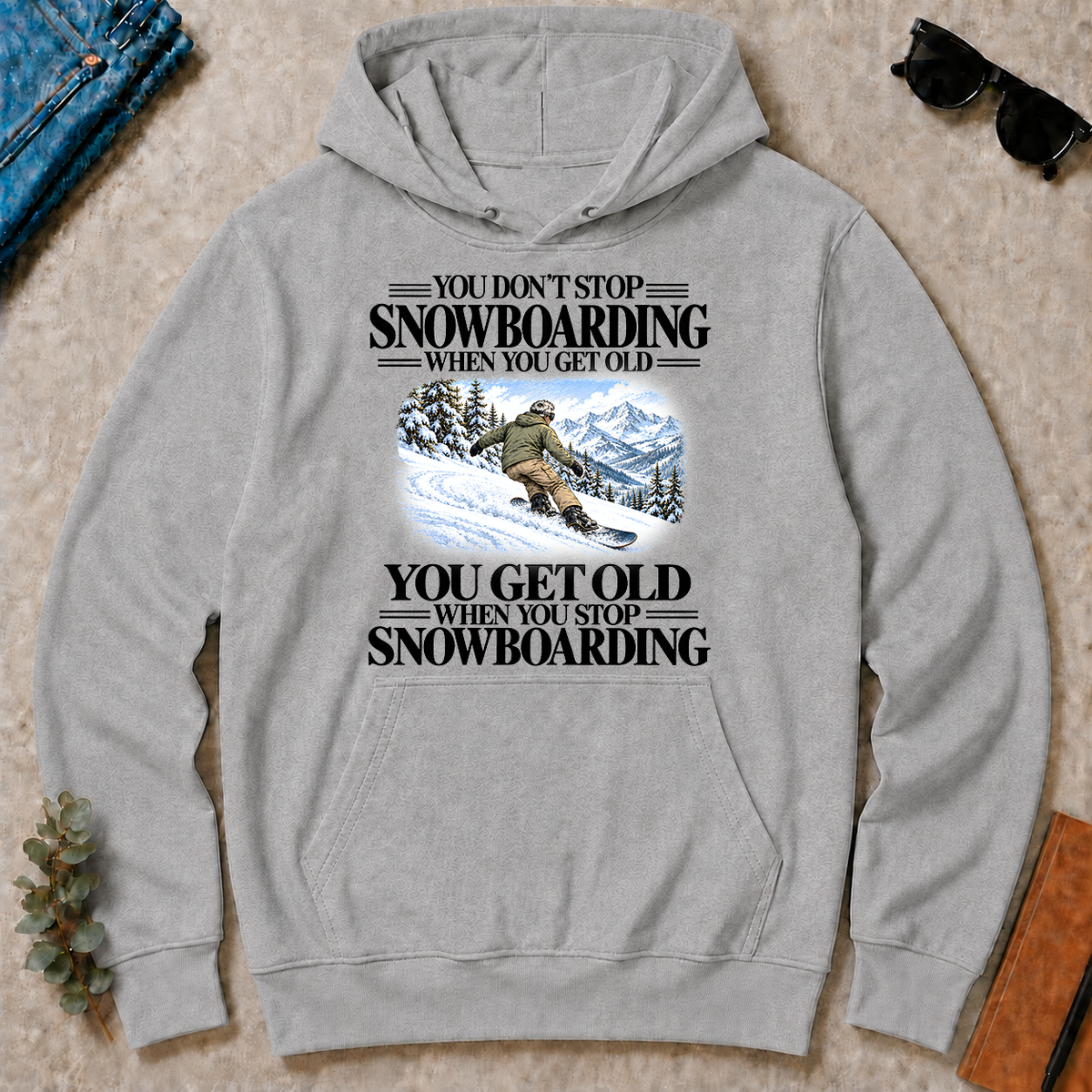 Don't Stop Snowboarding Vintage Art - sport-grey - HS2D-SportGrey