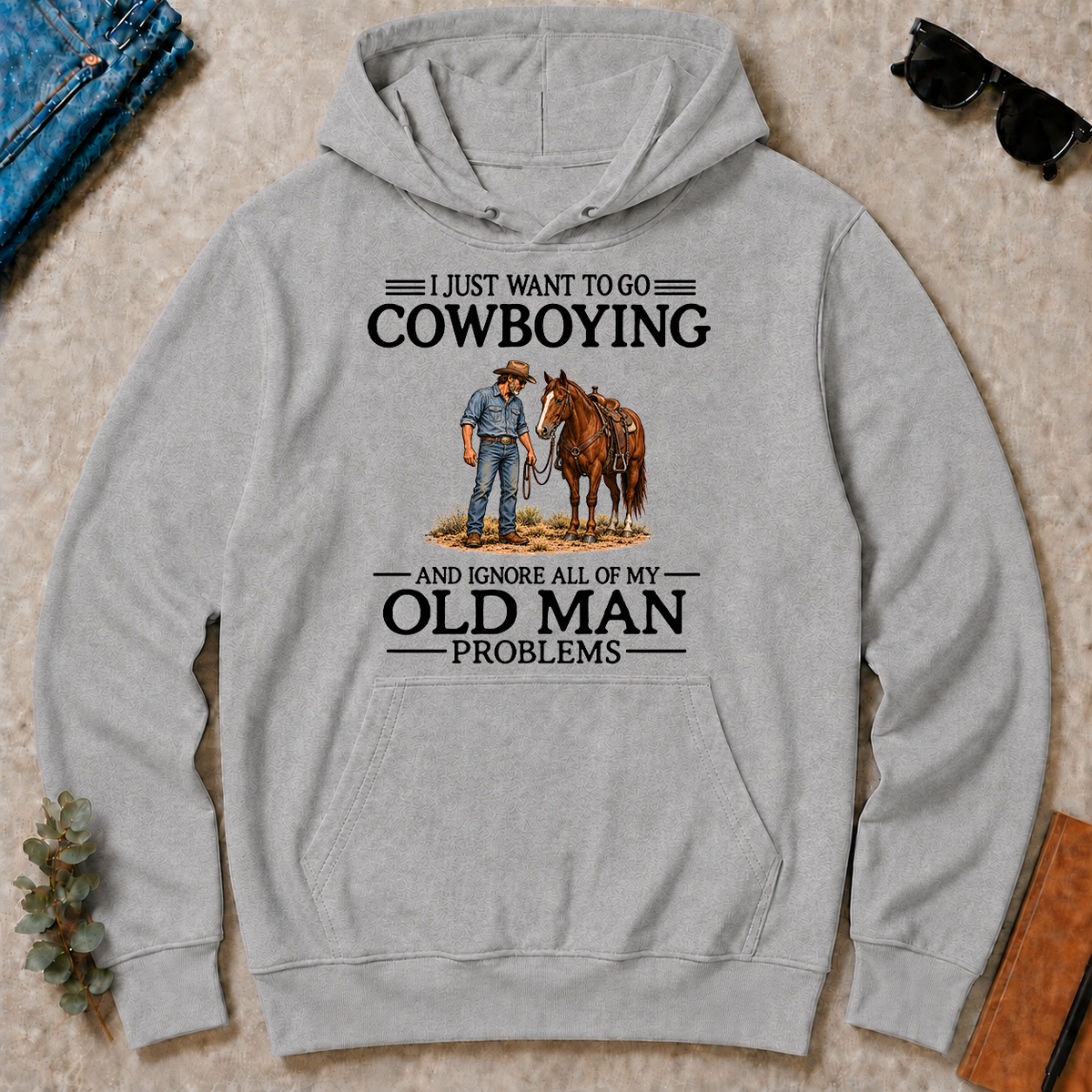I Just Want To Go Cowboying - sport-grey - HS2D-SportGrey