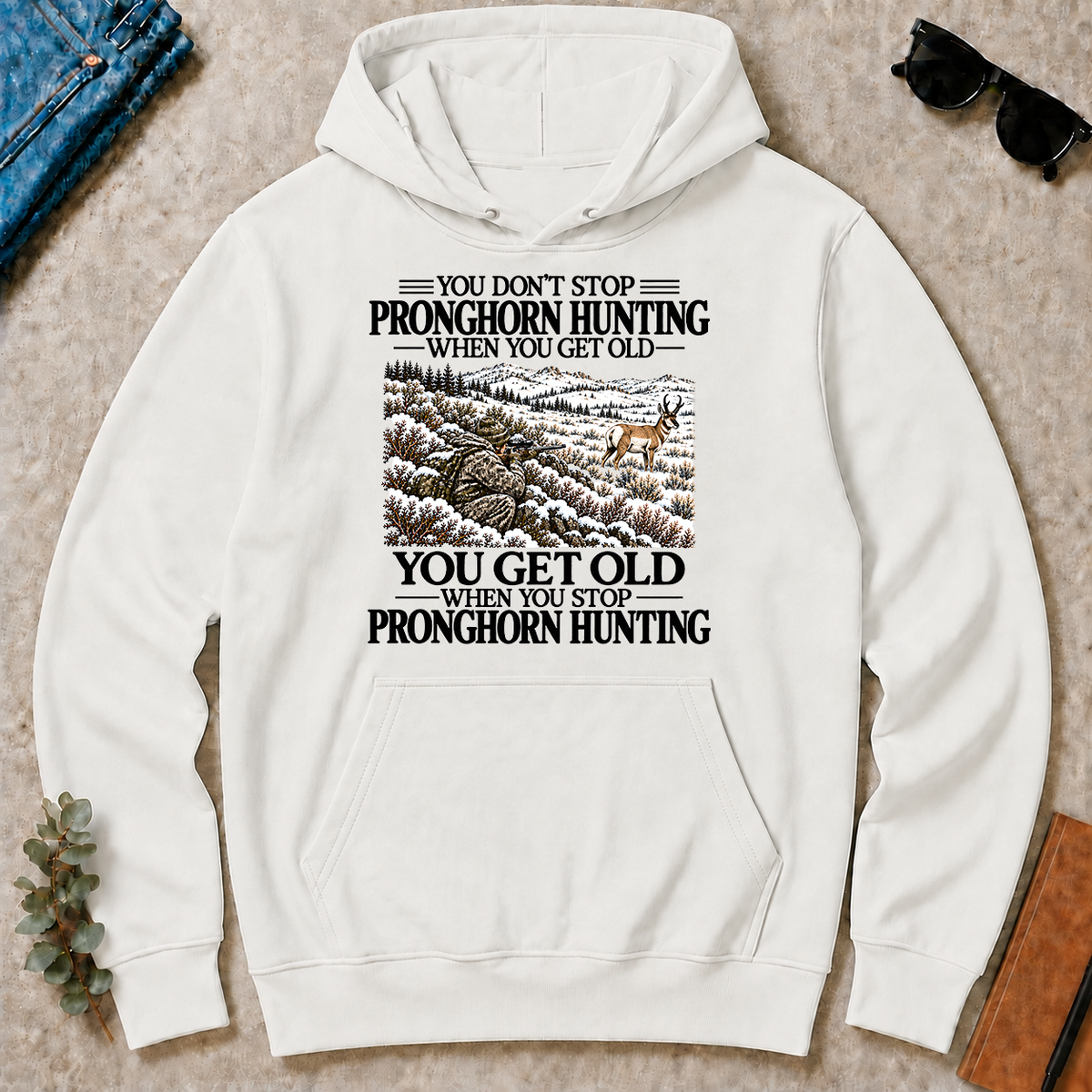 Don't Stop Pronghorn Hunting Snow - white - HS2D-White
