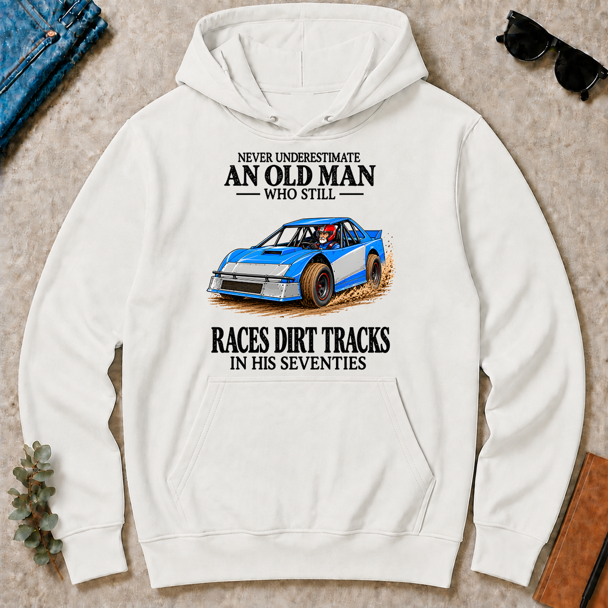 An Old Man Still Races Dirt Tracks In His Seventies - white - HS2D-White
