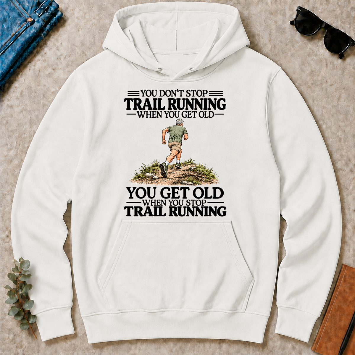 Don't Stop Trail Running Vintage Art - white - HS2D-White