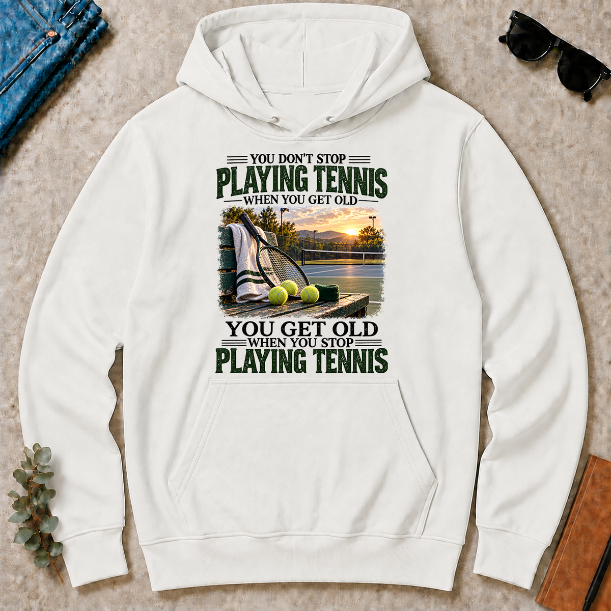 Playing Tennis You Get Old When You Stop - white - HS2D-White