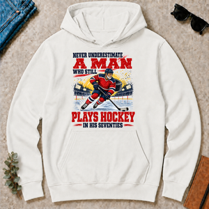 A Man Still Plays Hockey In His 70s - white - HS2D-White