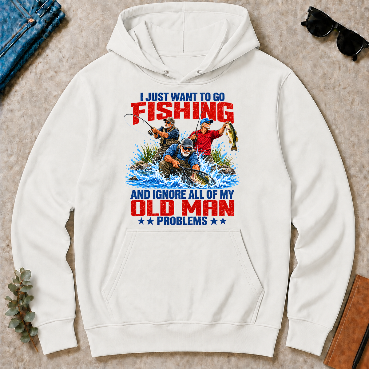 I Just Want To Go Fishing - white - HS2D-White