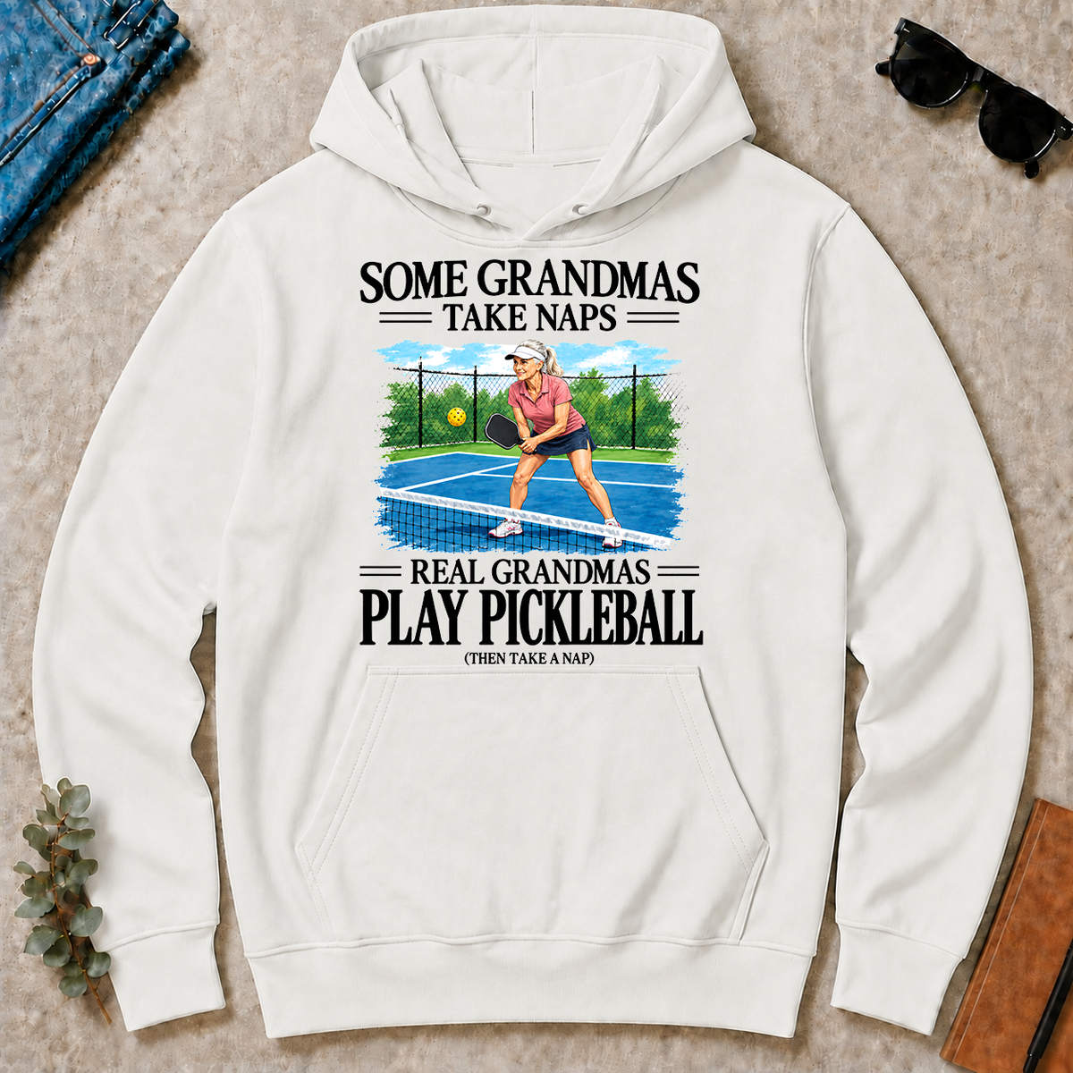 Real Grandmas Play Pickleball - white - HS2D-White