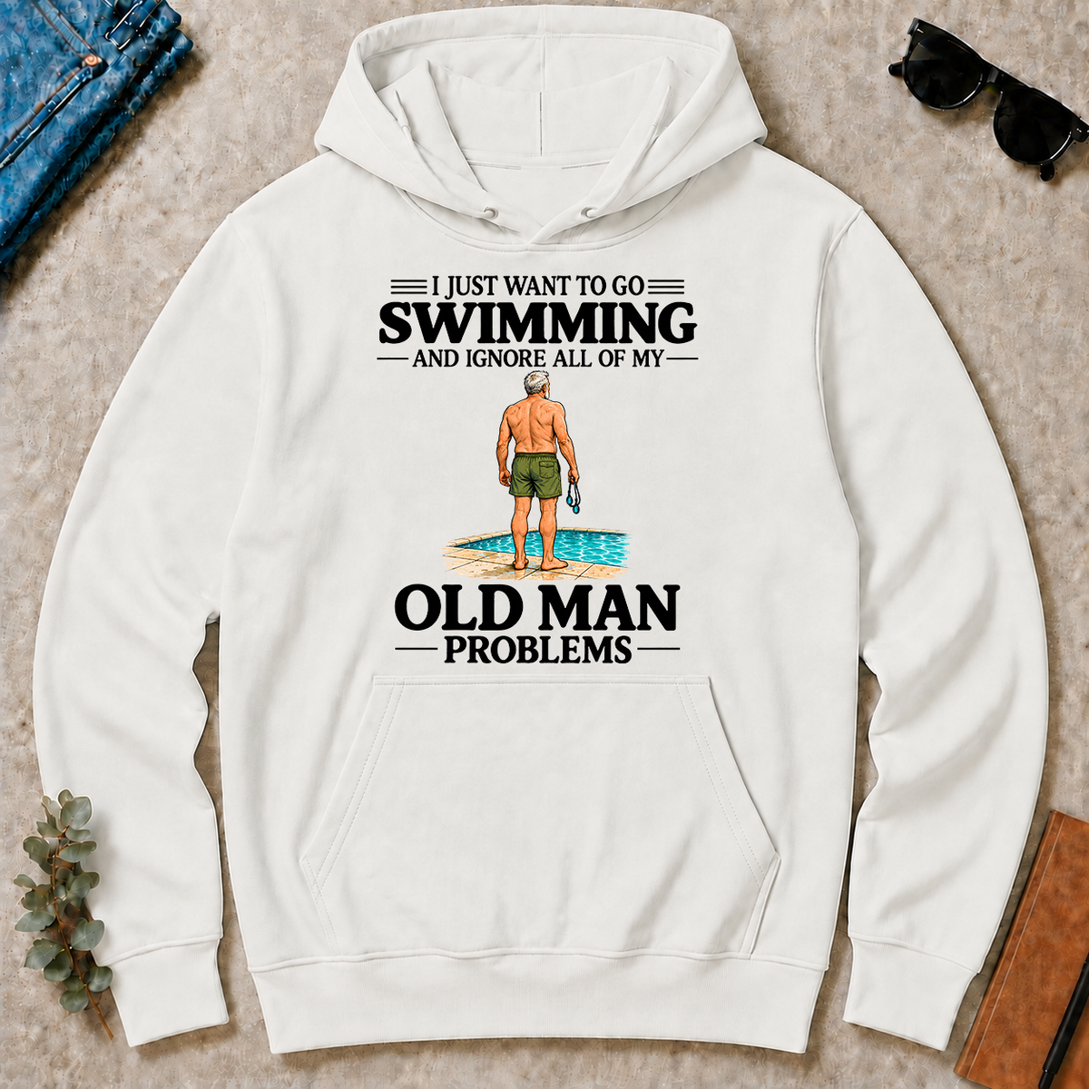 I Just Want To Go Swimming Vintage Men - white - HS2D-White