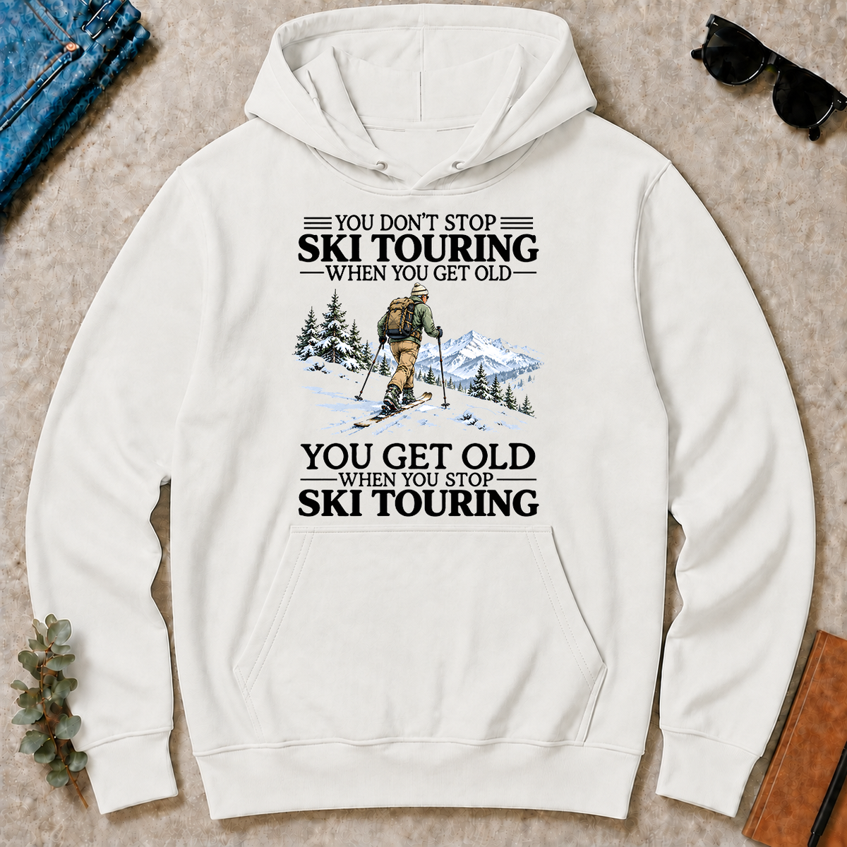 Don't Stop Ski Touring Vintage Art - white - HS2D-White