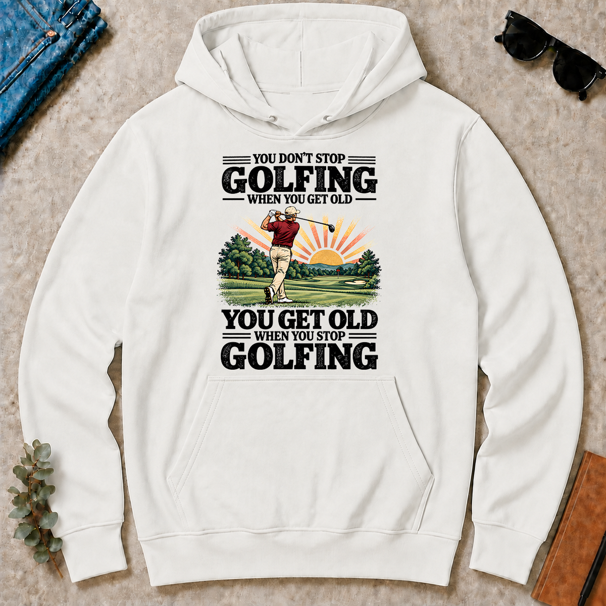 You Get Old When You Stop Golfing - white - HS2D-White