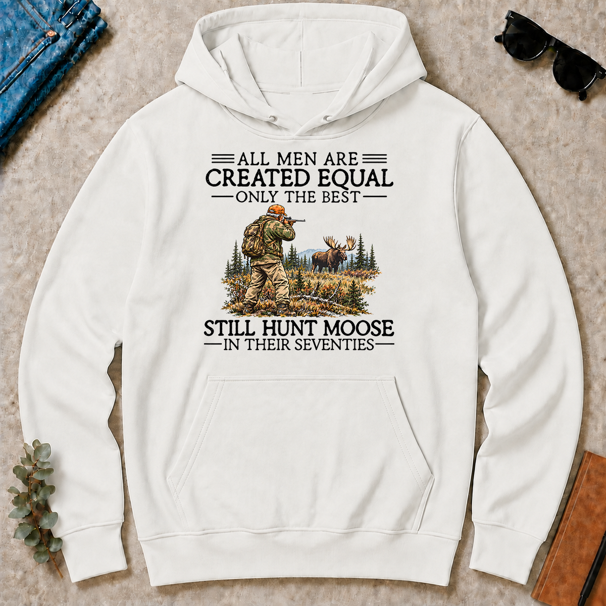 All Men Are Created Equal Moose Hunting 70s - white - HS2D-White